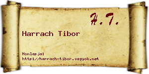Harrach Tibor névjegykártya
